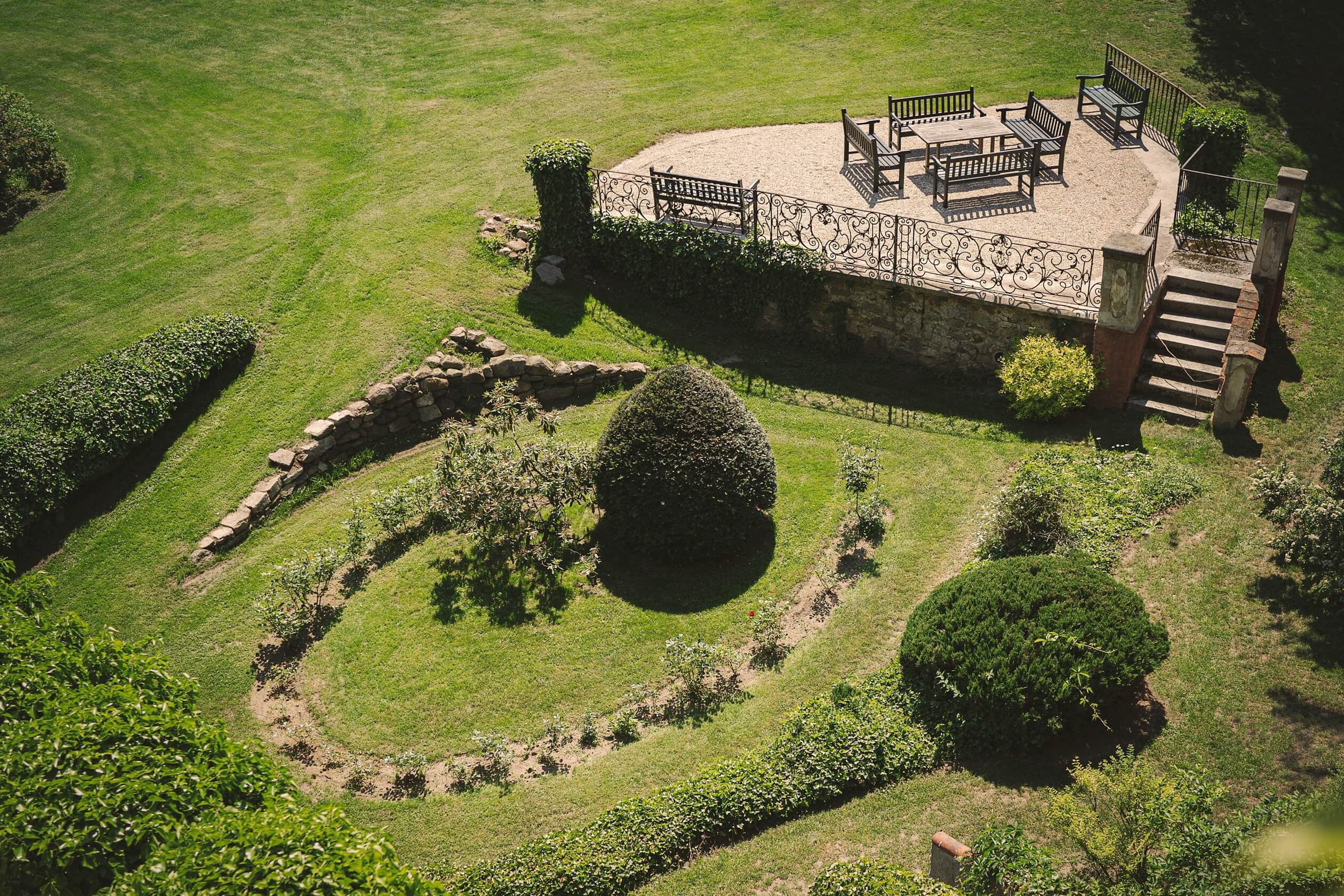 Cerveny Hradek stone Terrace with Rosegarden