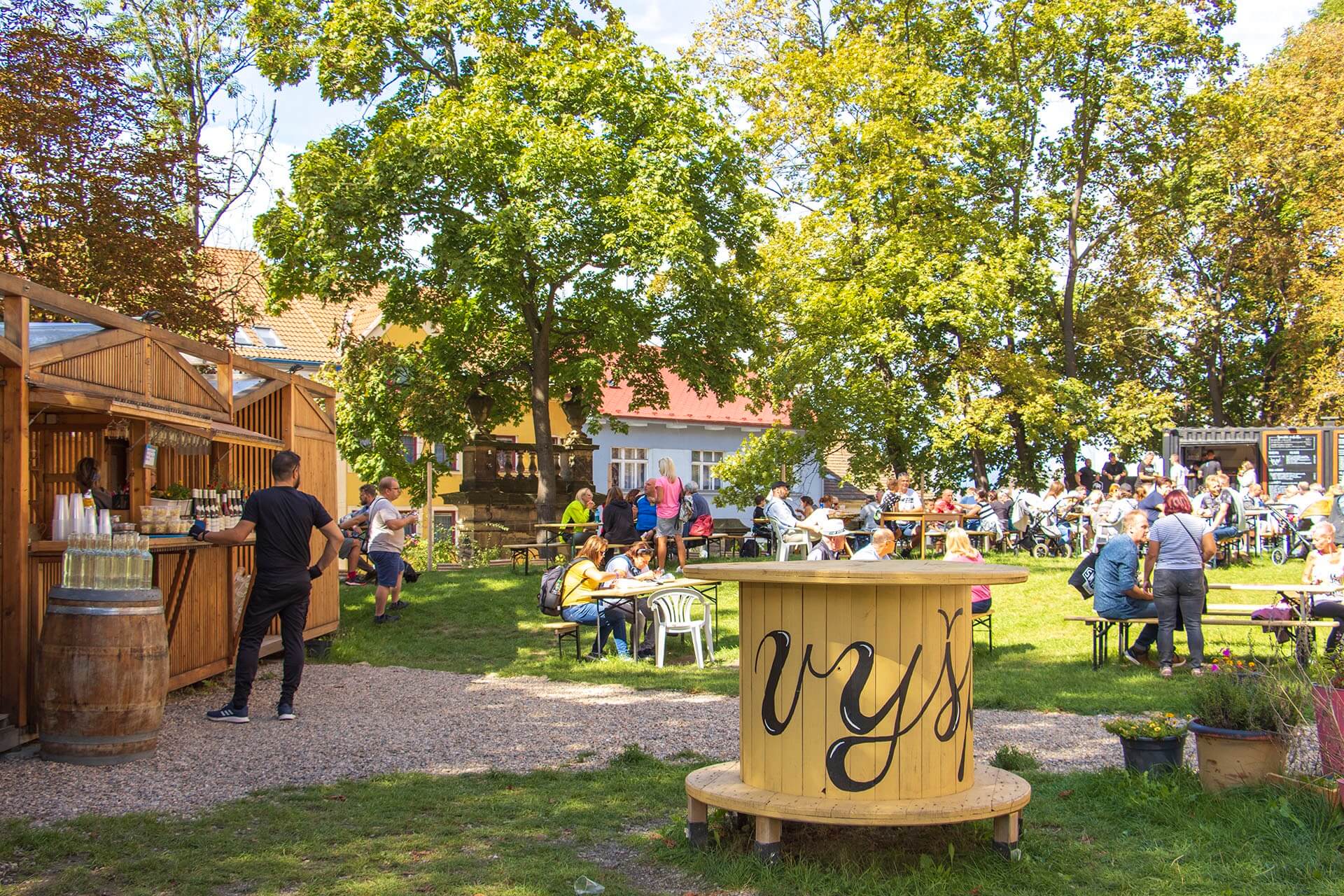 Wine pavilion garden event Roudnice Castle