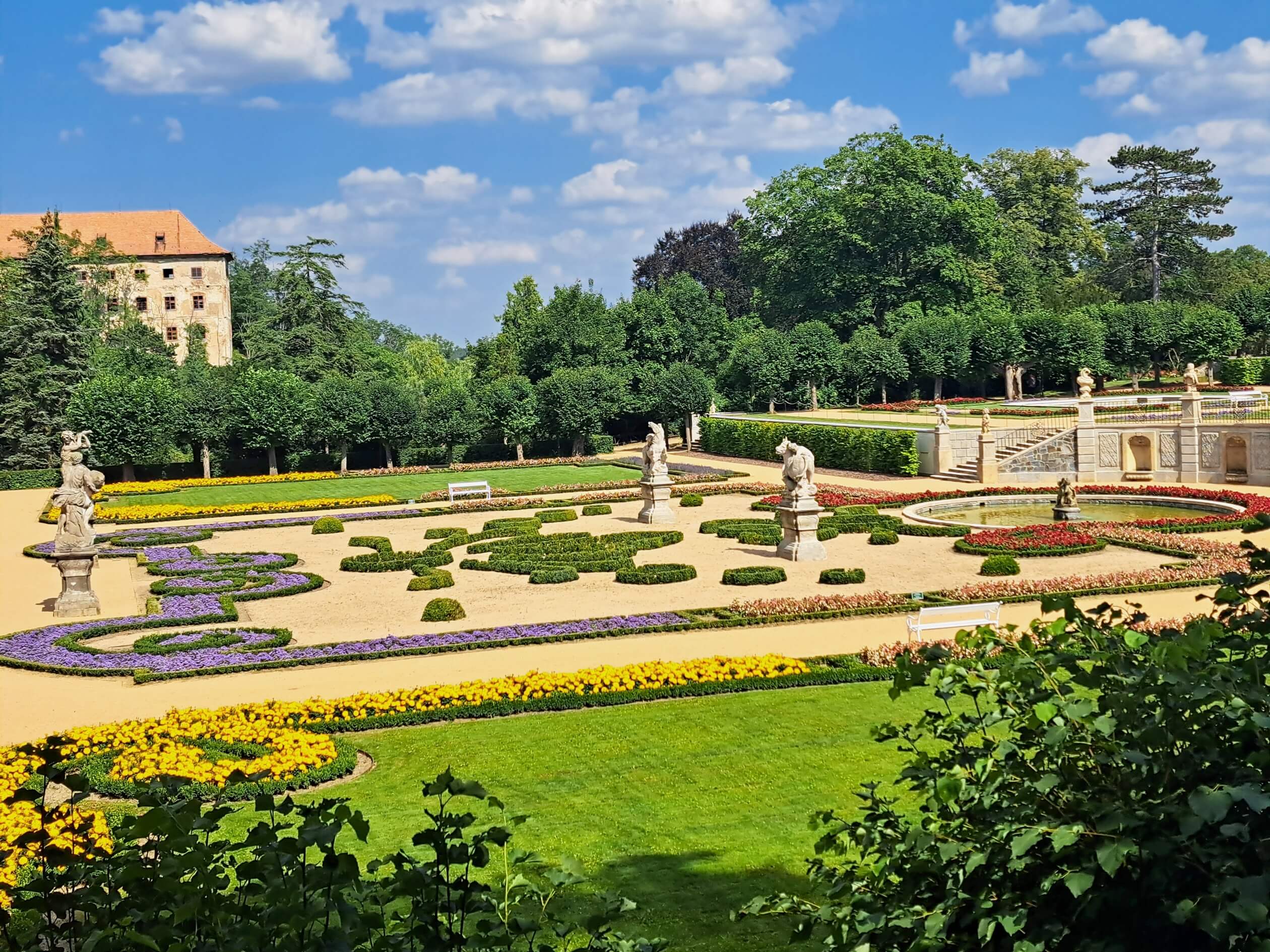 baroque garden park dobris castle