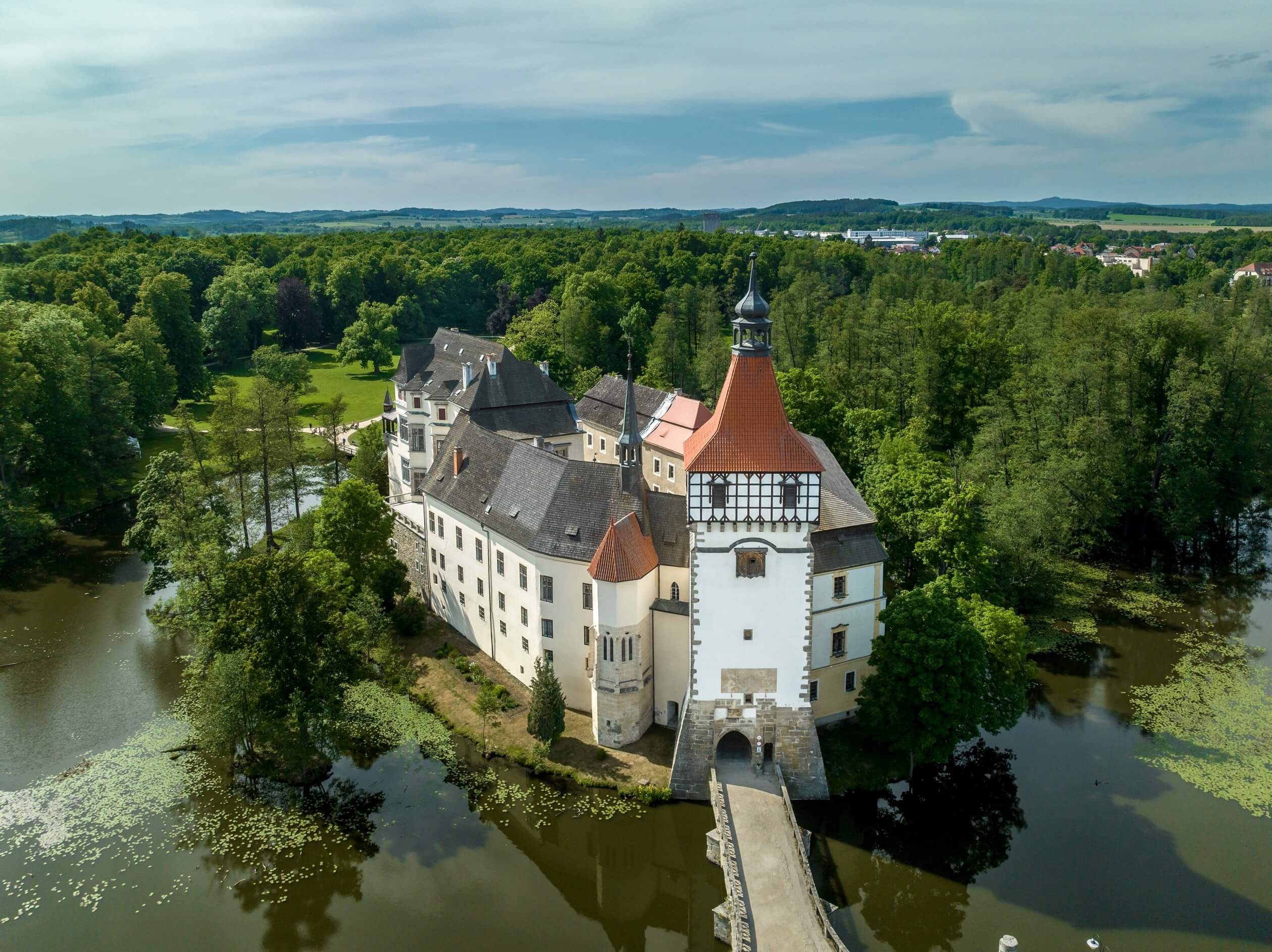 castle blatna czech republic drone woods