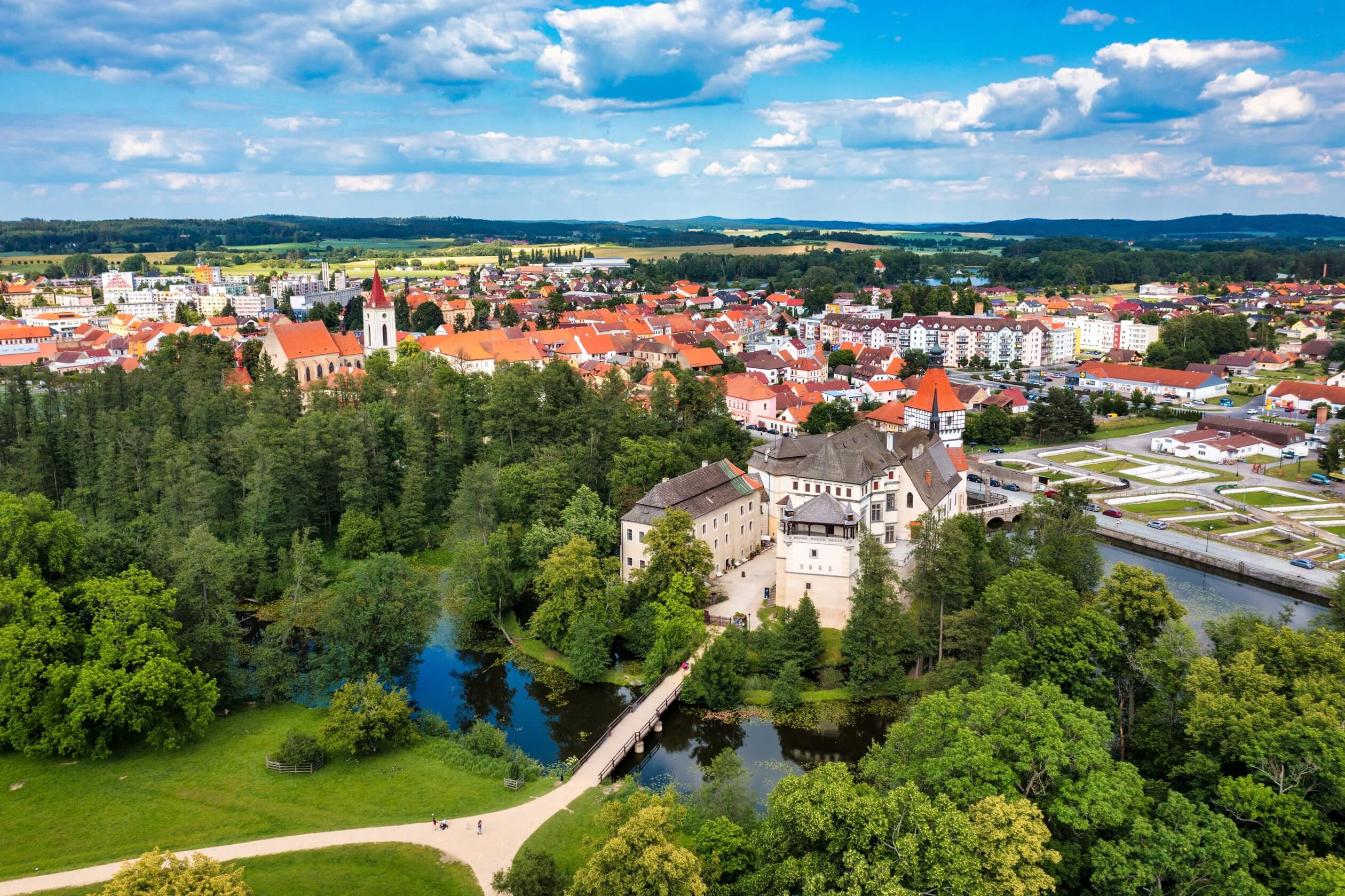 castle blatna czech republic droneshot