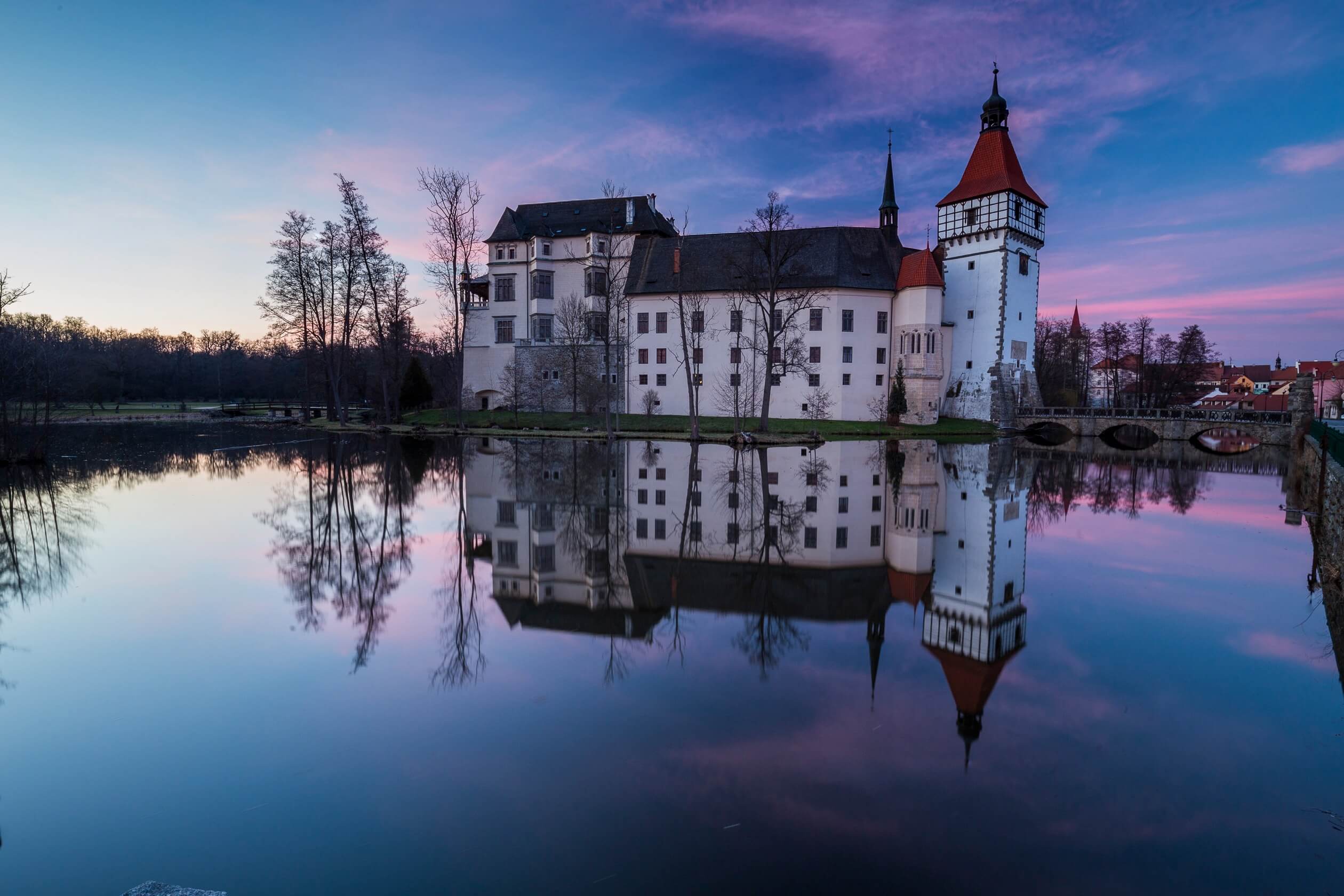 castle blatna czech republic sunset evening