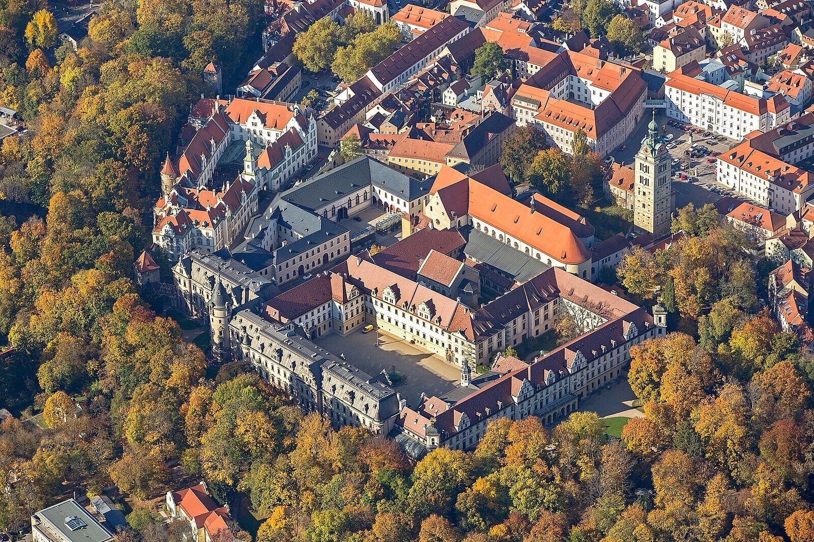 castle emmeram drone shot regensburg germany