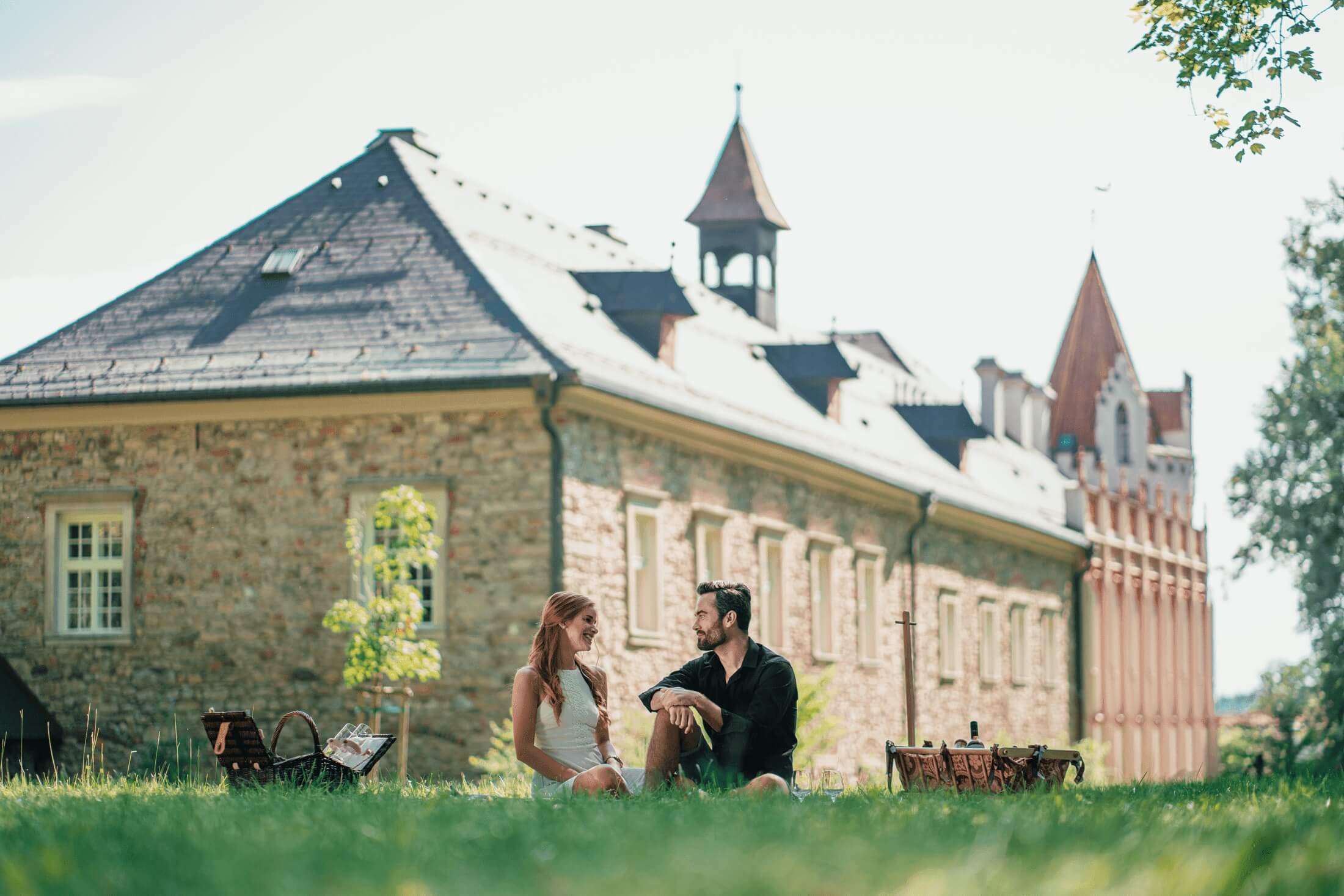 castle heralec Czechia outside picknick