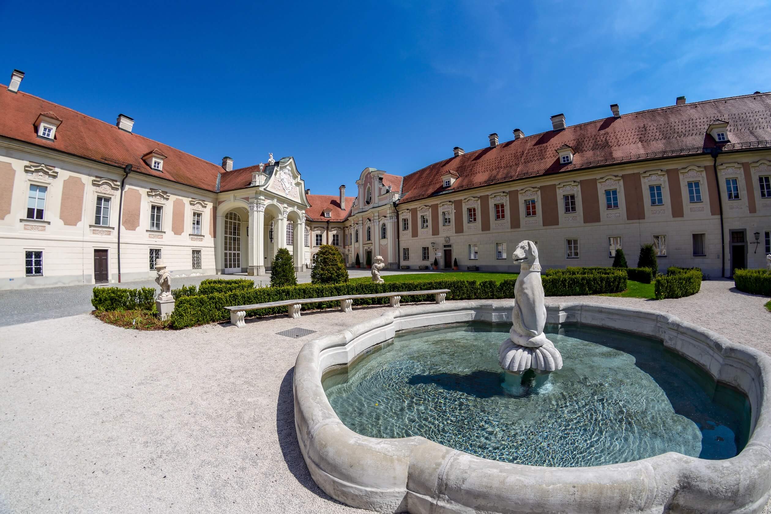 castle lamberg steyr frountain sunny