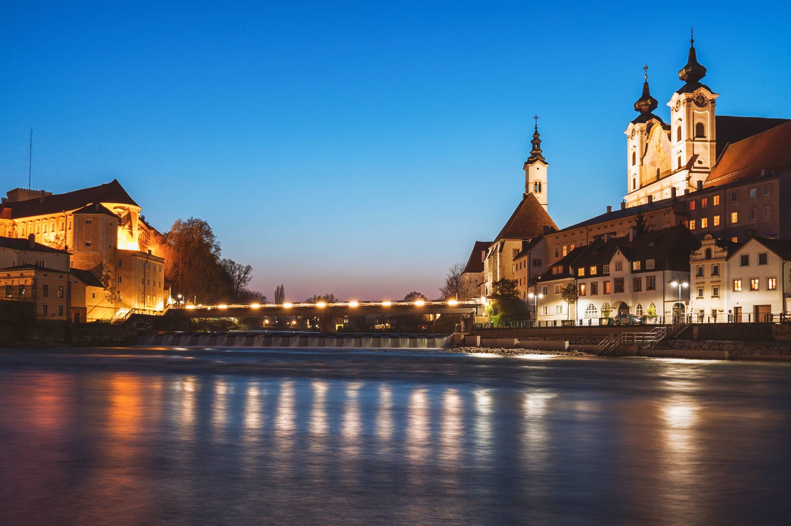 castle lamberg steyr sunset