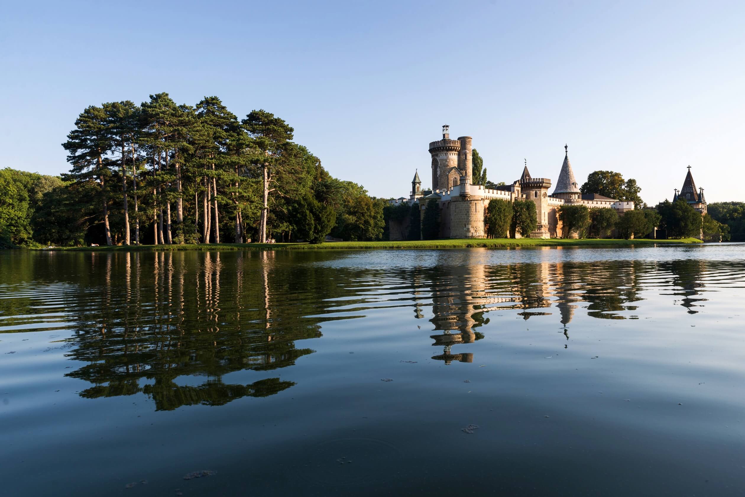 castle laxenburg castle pond trees