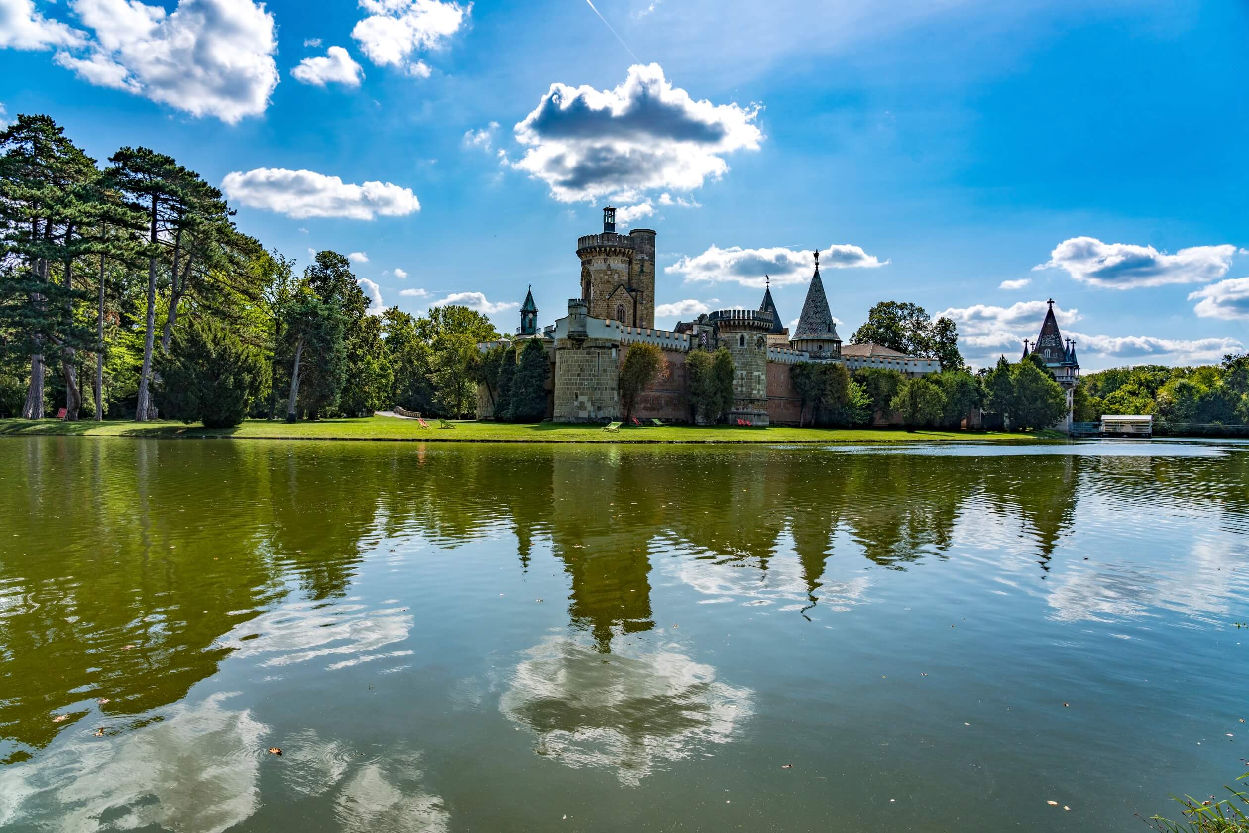 castle laxenburg sunny pond franzensburg