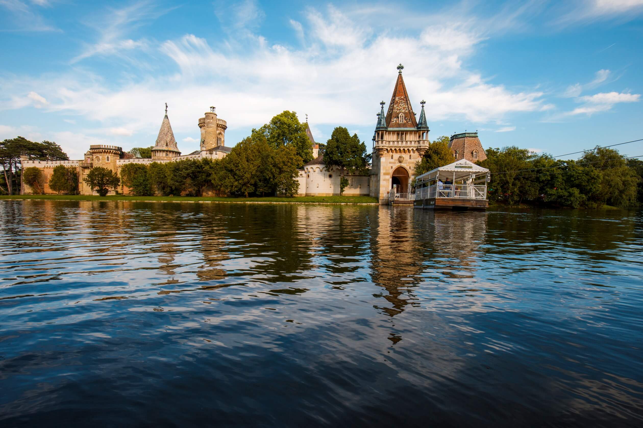 castle laxenburg towers pond