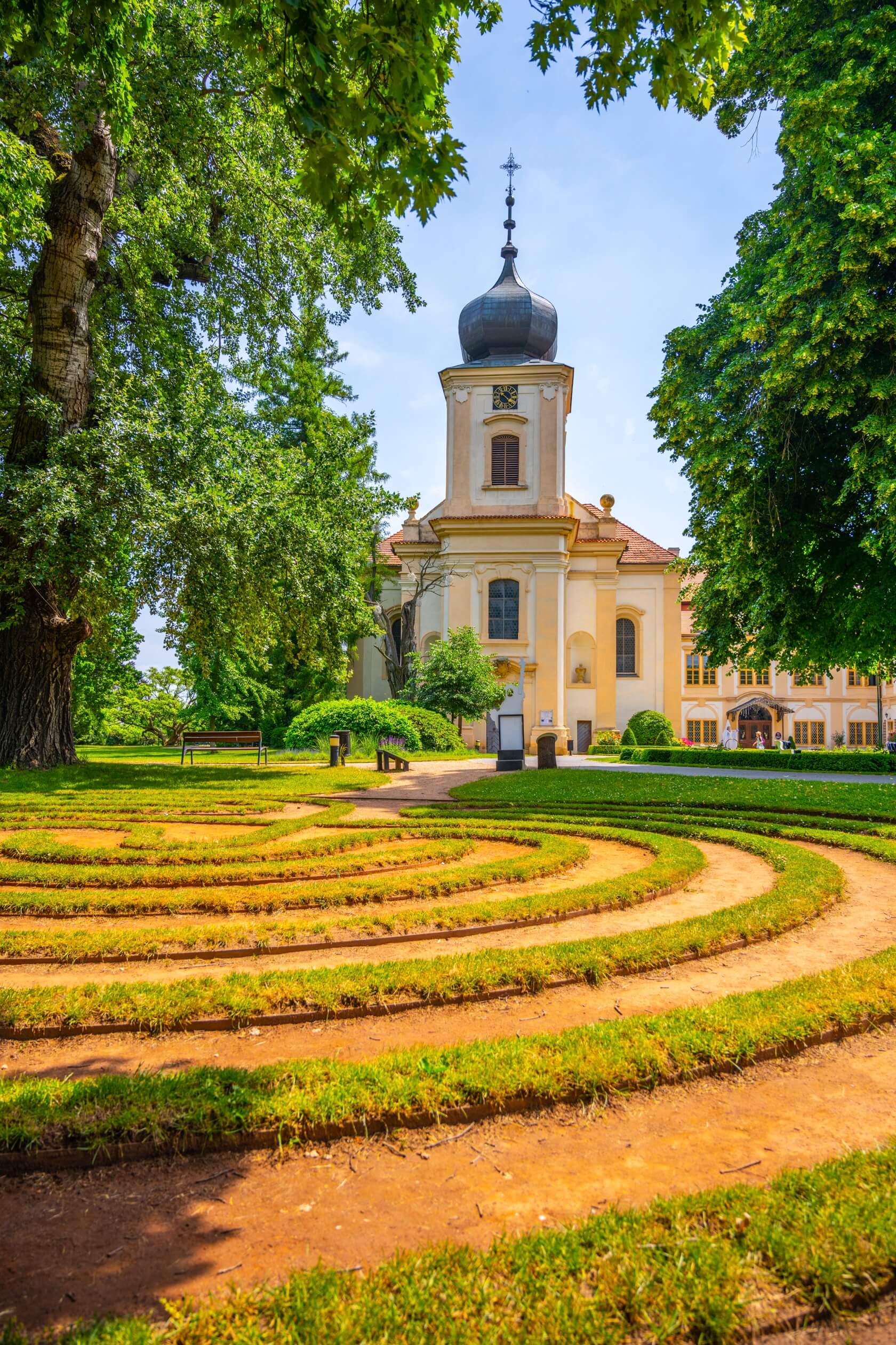 castle-loucen-chappel-czech-republic-front-view