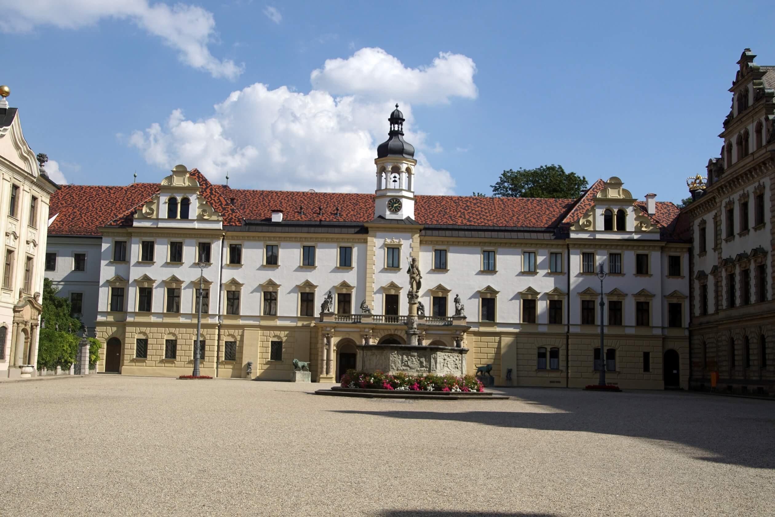 castle st emmeram regensburg germany courtyard sunny