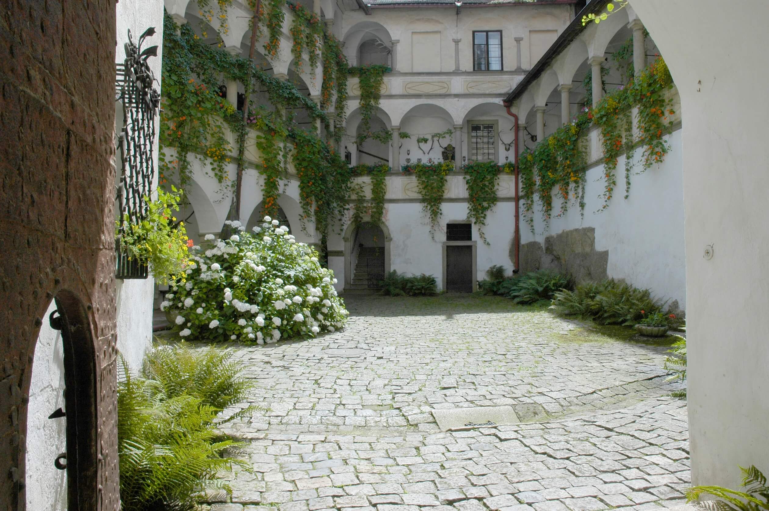 courtyard castle clam entry