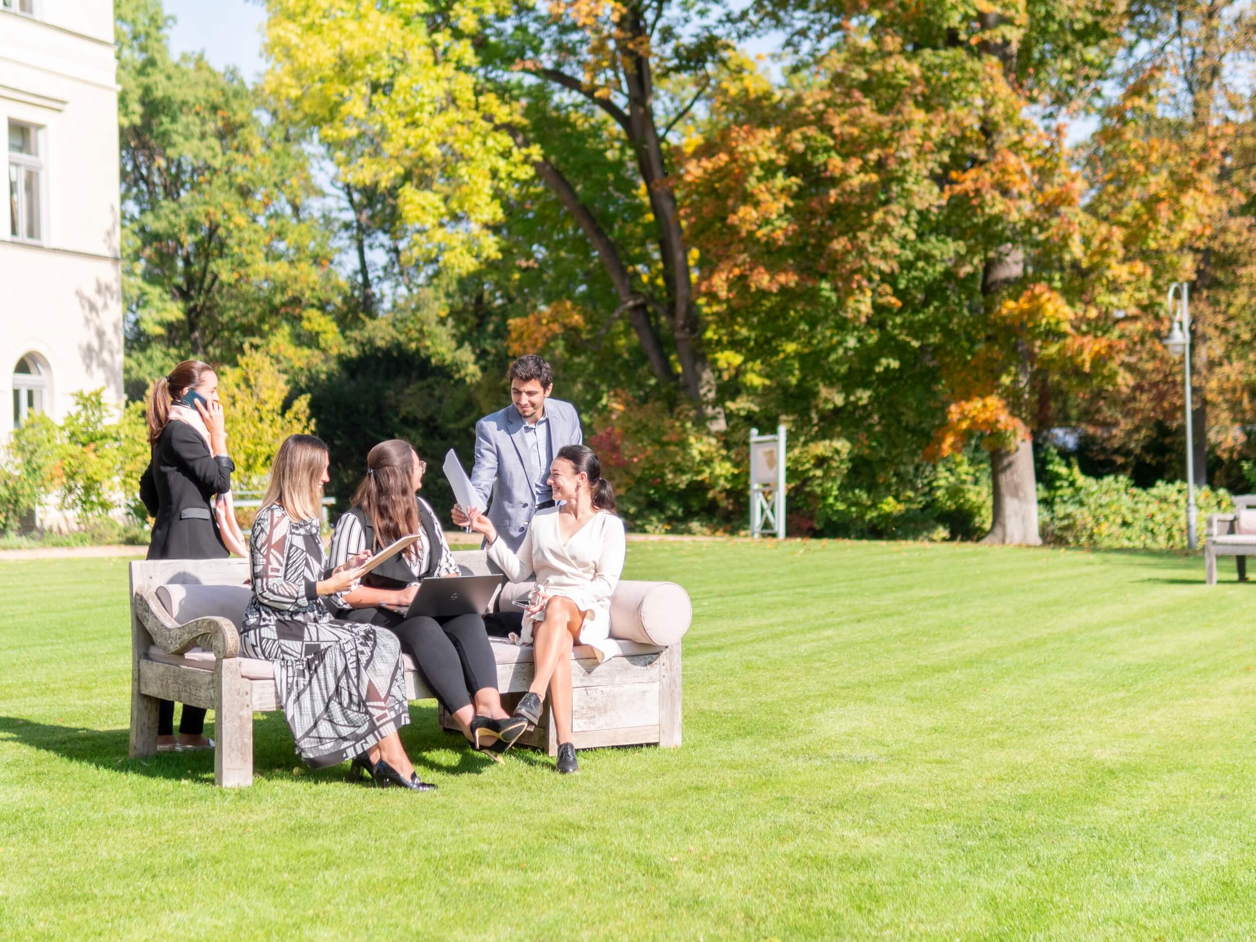 meeting in the park sunny at chateau mcely