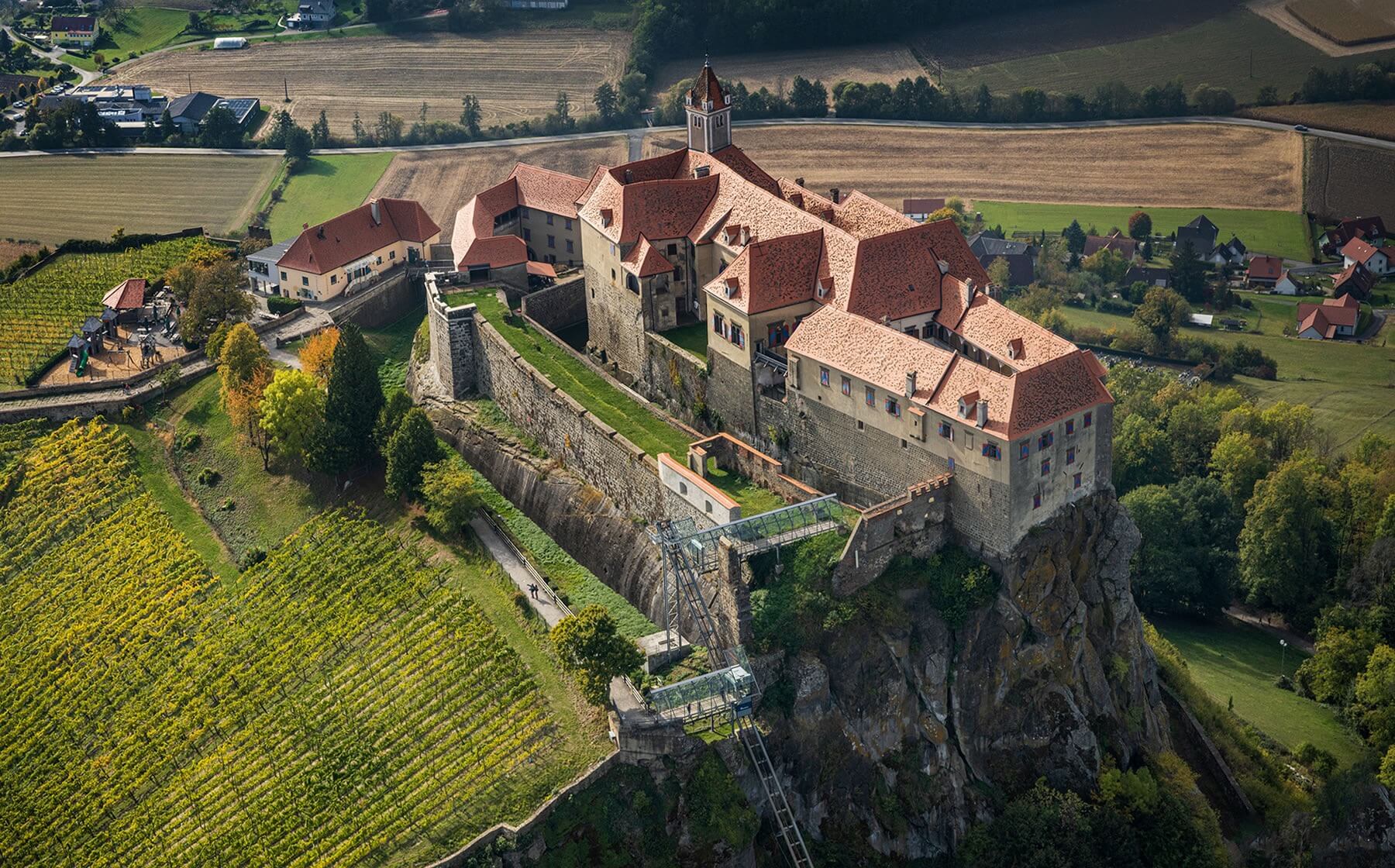 riegersburg castle austria drone from above