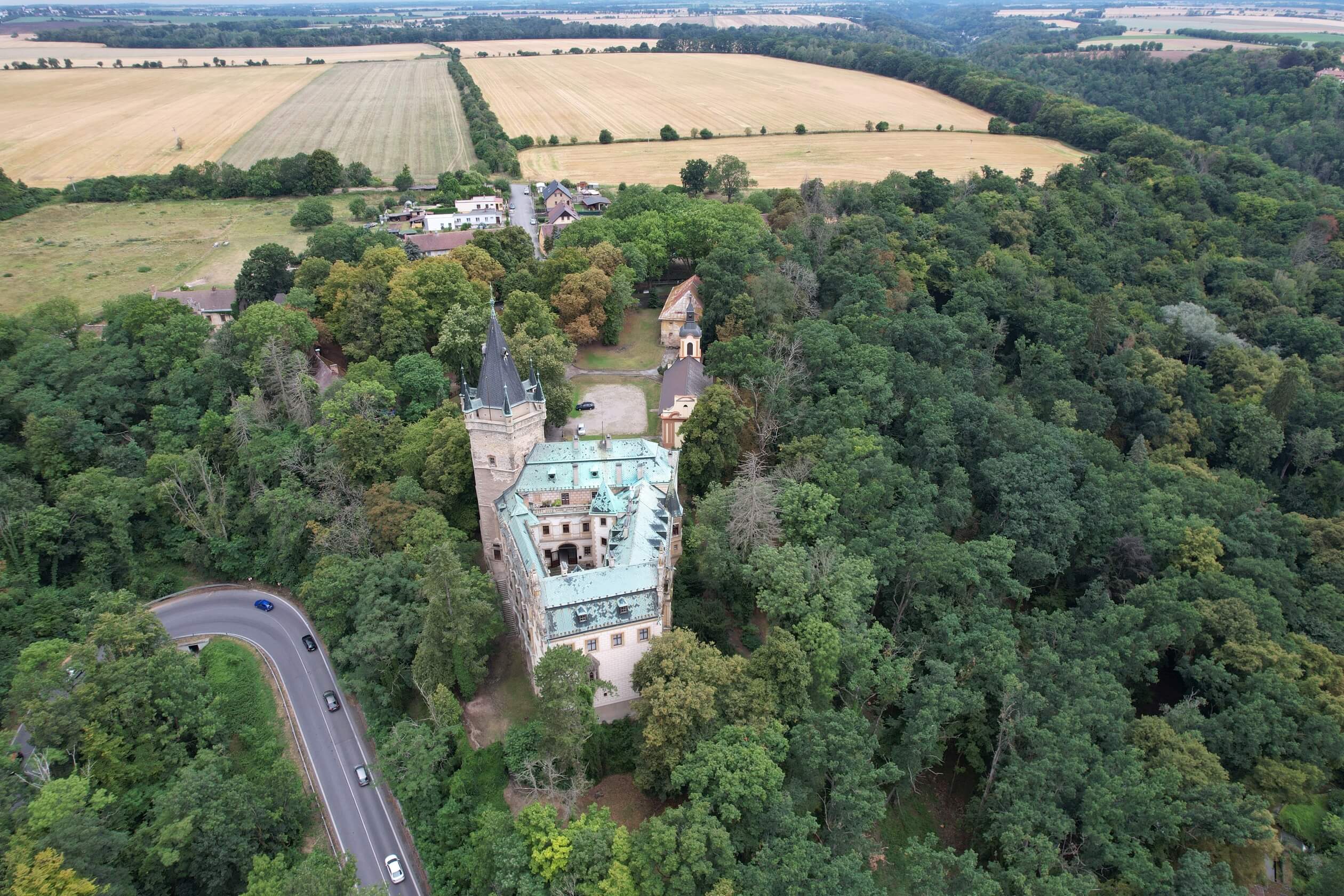 stranov castle czechia drone south