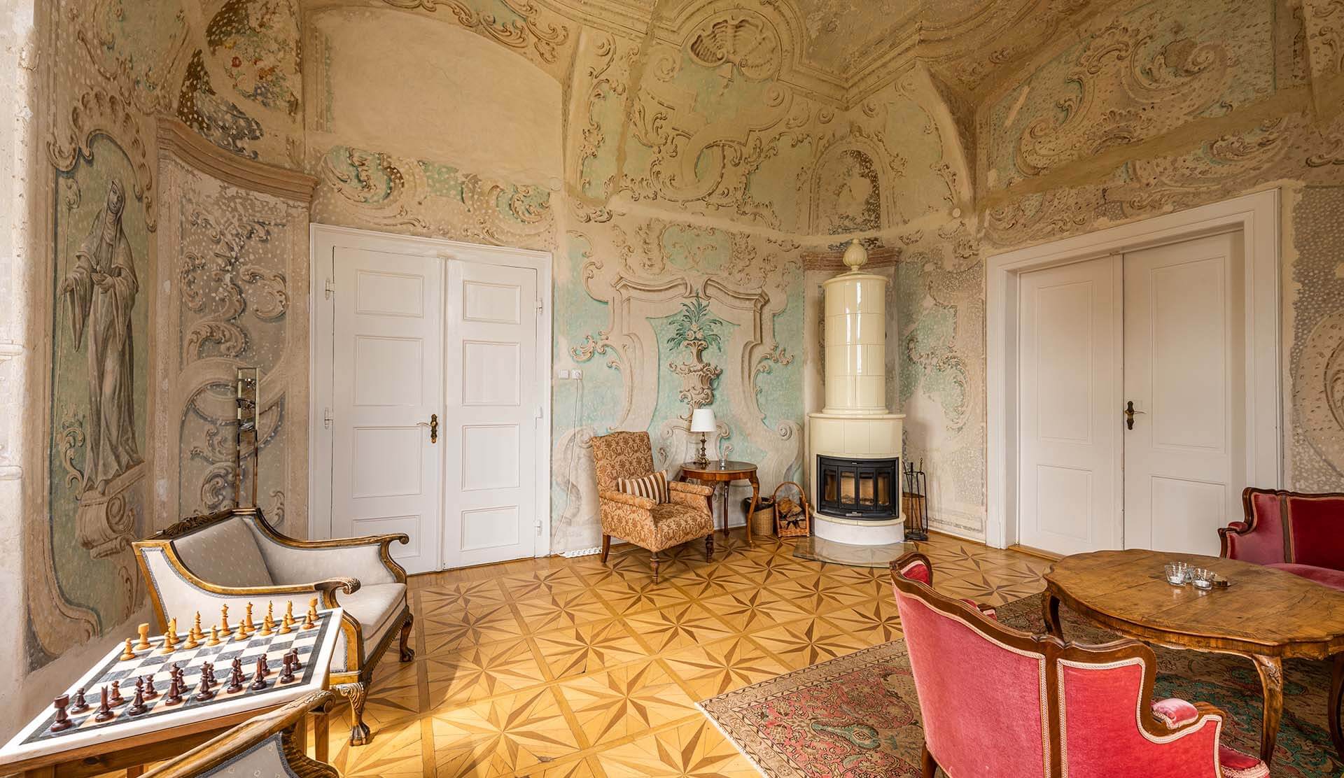 vilemov castle czech republic profile parlour seating room